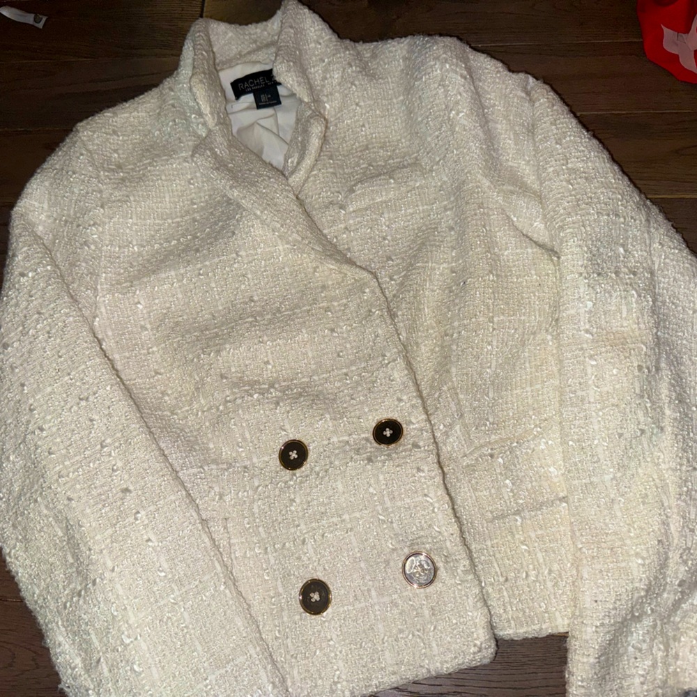 Rachel Zoe Cream/White Blazer Jacket - size L